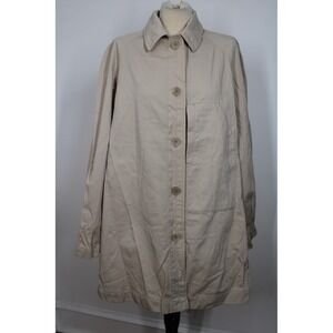Lemaire 42 M Khaki Beige Cotton Button Up Trench Coat Jacket